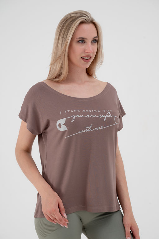 Футболка женская из вискозы Лирика какао You are safe - Амадэль фото 4