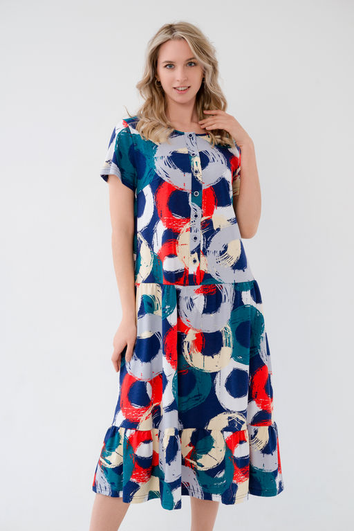 Платье женское из кулирки Кармелита круги - Амадэль фото 6