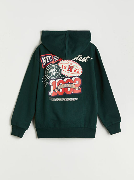 Kap??onlu Chicago Bask?l? Erkek ?ocuk Sweatshirt