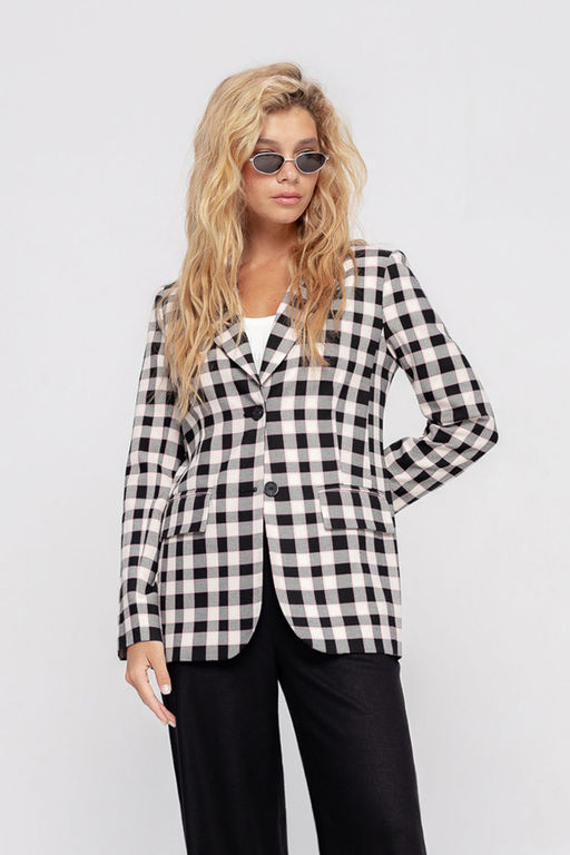 Жакет Pirs 4712 черно-розовая клетка  фото 2