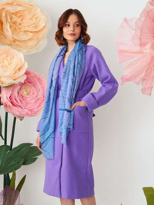 Большой, мягкий, тонкий и очень нежный двусторонний палантин с рисунком в стиле арт-деко - Tantino фото 4