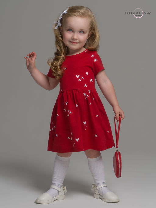 Платье Лето беленькие сердечки