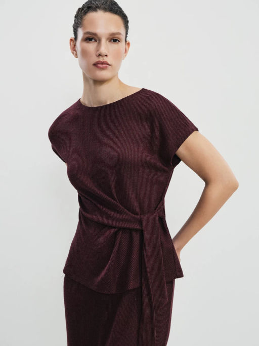 Топ с декоративным узлом и люрексом / Zarina фото 5