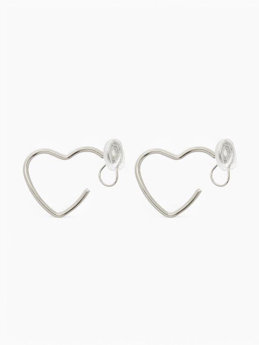 Серьги клипсы для ушей QF «Тренд. Сердечко», цвет серебро