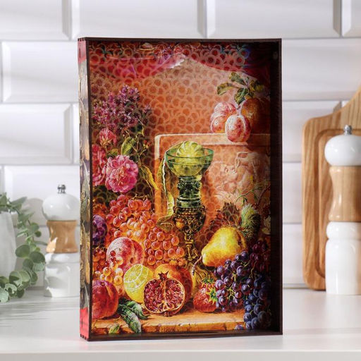 Поднос деревянный с ручками «Натюрморт», 30×20×4.5 см