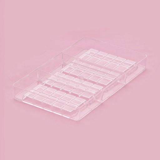 Форма для шоколада Плитки с сердцами, 20?12?2.5 см, 4 ячейки 8.5?4.2?0.7 см, прозрачная