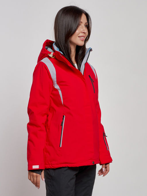 Горнолыжная куртка женская зимняя красного цвета 2305Kr - Chunmai фото 3