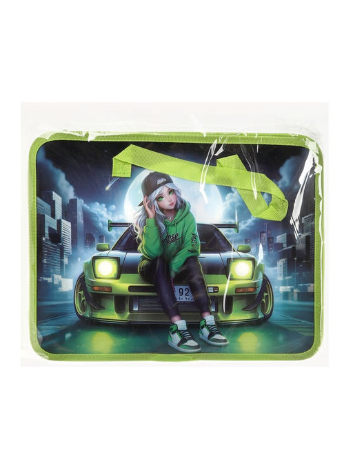 Папка с ручками «Ночь», А4, пластиковая, 70 мм, 322×256 мм