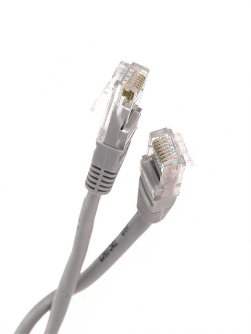 Патч-корд литой TELECOM UTP, 1м, кат. 5е, серый (NA102-1м)