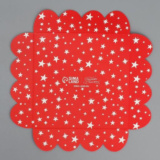Цена за 5 шт. Коробка для кондитерских изделий с пластиковой крышкой «Сказочного Нового года», 13×13×3 см