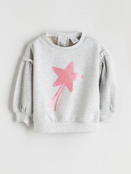 Bisiklet Yaka K?z Bebek Sweatshirt