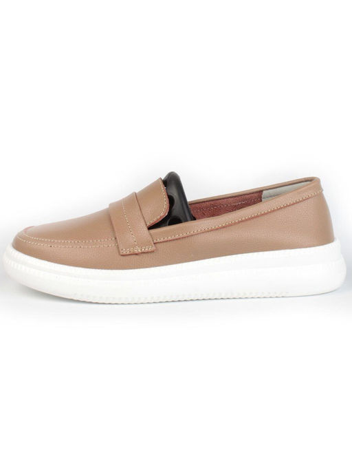 03-ZL-8501 DK. BEIGE/BROWN Полуботинки женские (натуральная кожа) - Фабричный китай фото 5