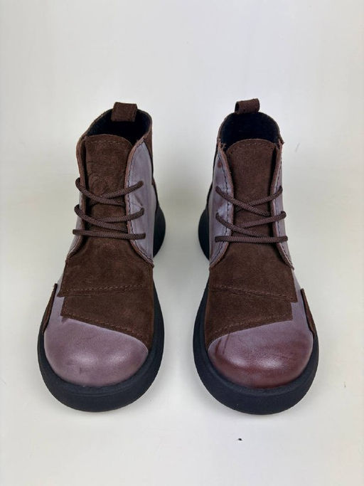 Ботинки 305.927br. Вакса коричневая+корич замша уценка