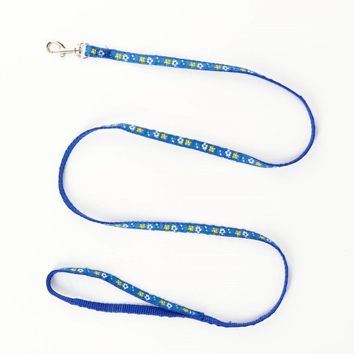 Комплект прошитый Цветы, поводок 120 х 1 см, ОГ 23-35 см, тёмно-синий - Пижон фото 6