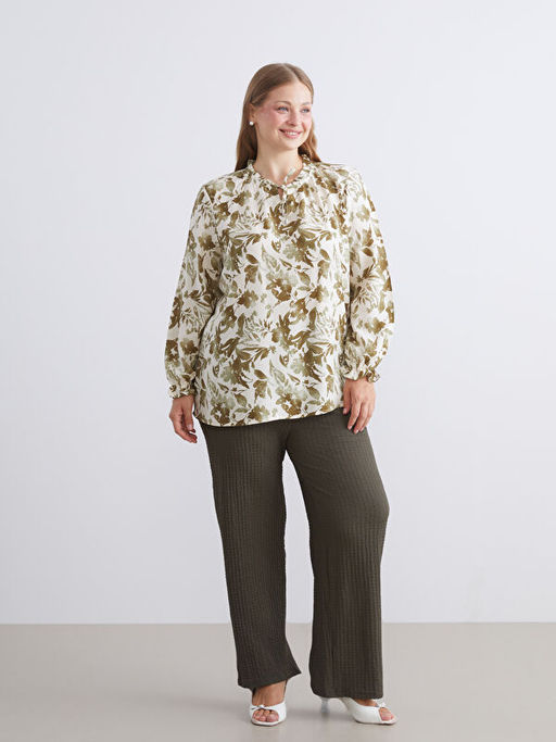 Beli Lastikli Dokulu Geni? Pa?a Kad?n Pantolon