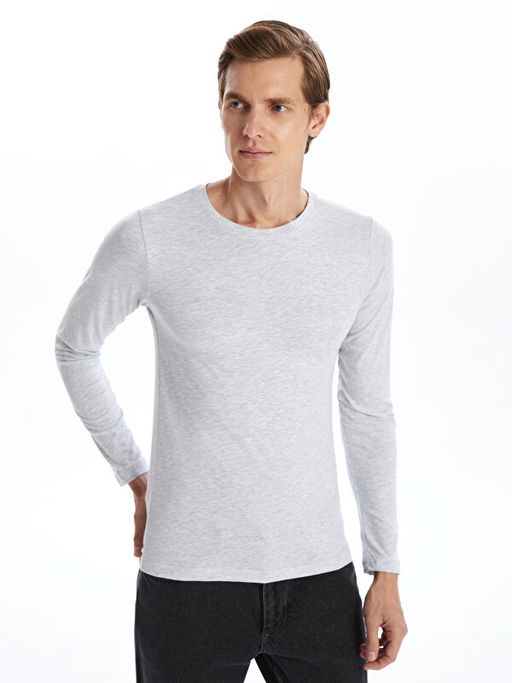 Bisiklet Yaka Uzun Kollu Erkek Ti??rt