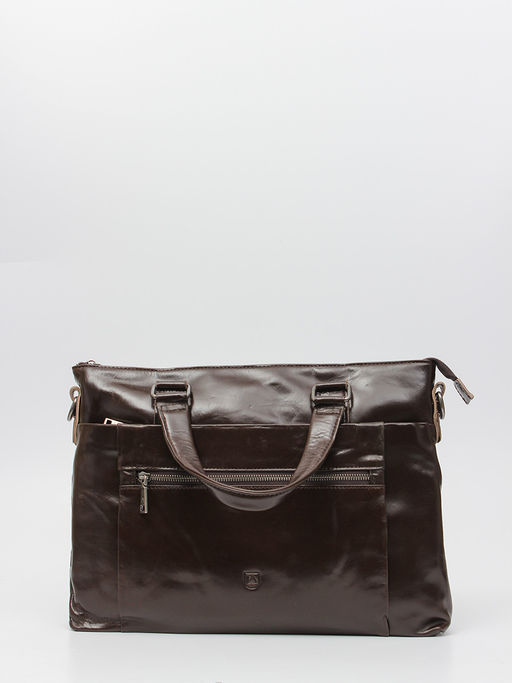 LACCOMA портфель VIN33665-коричневый натуральная кожа хлопок  фото 4