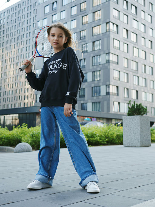 Темно-серая толстовка для девочки - Kogankids фото 14
