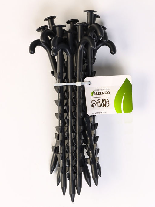 Набор колышков для зажима укрывного материала с грунтозацепами, h=24 см, набор 10 шт., Greengo  фото 2