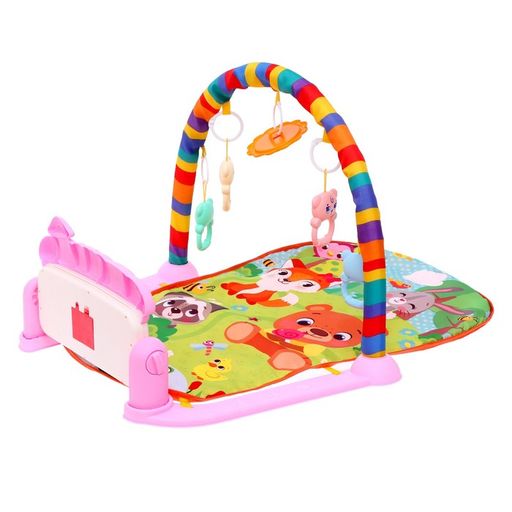 Музыкальный развивающий коврик Милые зверята, русское озвучивание, цвет розовый - Zabiaka фото 6