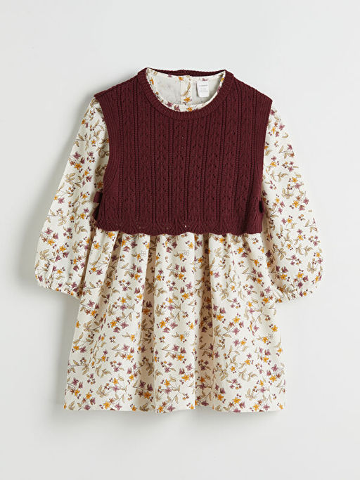 ?i?ekli K?z ?ocuk Elbise ve S?veter