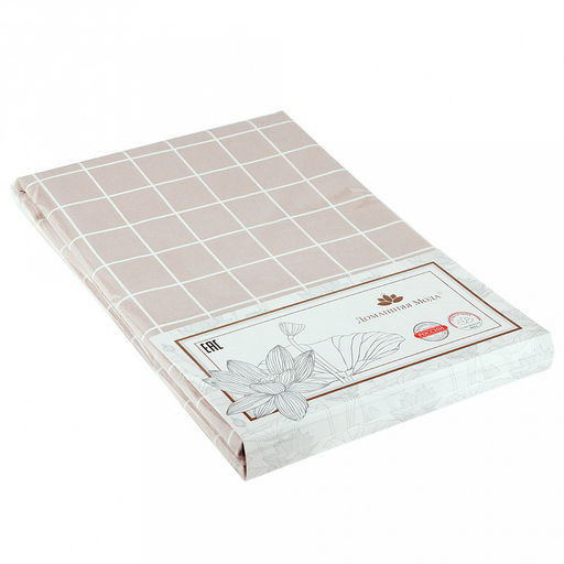 Скатерть 240х145см "Сардиния" клетка, длина стола до 200см, на 10-12 персон, рогожка, хлопок "Премиум" 186г/м2, упаковка классическая 28х41см, "Домашняя мода" (Россия)