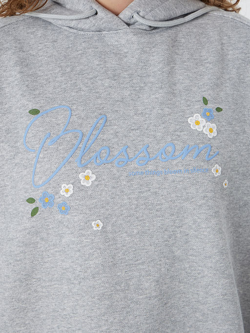 Худи женское серое с надписью Blossom - Mark formelle фото 4