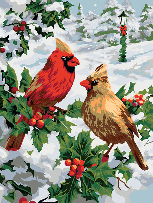 ФРЕЯ PNB/PM-183 Набор для раскрашивания по номерам 40 х 30 см В заснеженном лесу