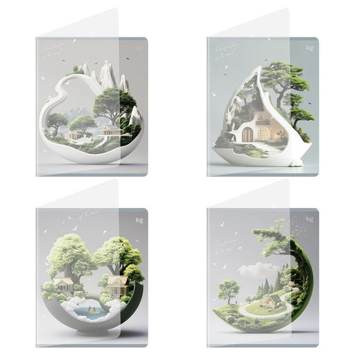 Тетрадь 48л. BG "Зеленый мир" клетка (Т5ск48_пл 57635) пластиковая обложка