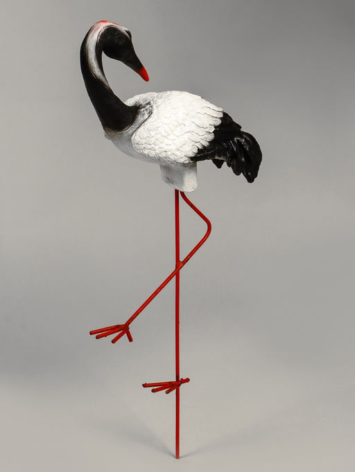 Садовая фигура из полистоуна «Журавль с загнутой шеей», 51×16×27 см