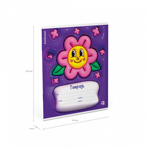 Цена за 10 шт. Тетрадь школьная ученическая ErichKrause Bouncy, 12 листов, клетка, выборочный УФ-лак (в плёнке по 10 шт.)_MIX-PACK  фото 10