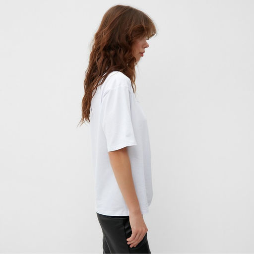 Футболка с кулиской женская MINAKU REGULAR FIT, белая, размер 48