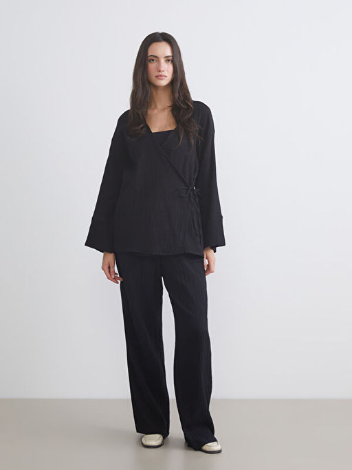 Beli Lastikli Dokulu M?slin Kad?n Pantolon