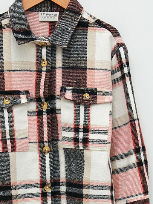 Ekose Uzun Kollu Gabardin K?z ?ocuk G?mlek - Waikiki фото 3