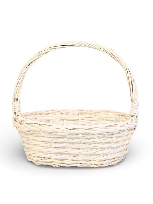 Корзина плетёная для хранения Tenda, с ручкой, белая, набор 3 шт.