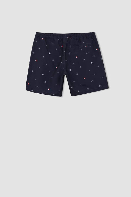 Шорты для плавания выше колена стандартного кроя с морским принтом - Defacto фото 8