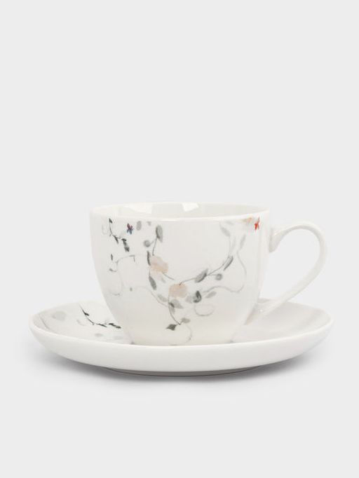 Пара чайная, 6 перс, 12 пр, 220 мл, фарфор N, белая, Цветы и листья, Primrose - Anna lafarg фото 8