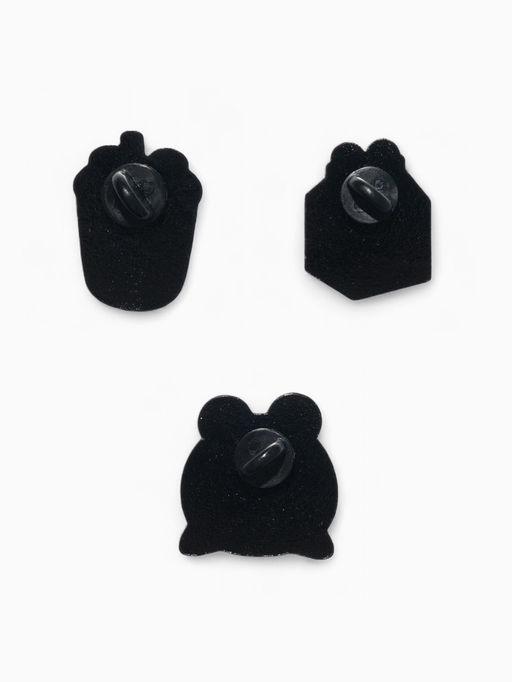 Набор значков (3 шт.) Лягушачьи напитки, цвет зелёный в чёрном металле