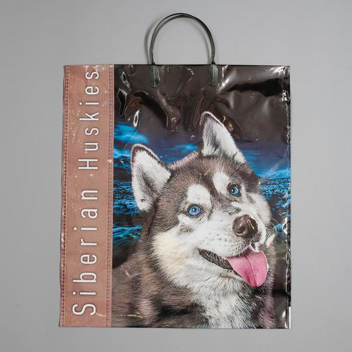 Цена за 10 шт. Пакет "Хаски", полиэтиленовый с пластиковой ручкой, 100 мкм 40 х 44 см