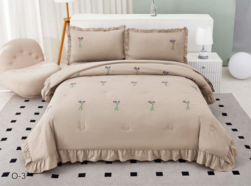 КПБ EFOR COTTONI с вышивкой "эмилия №2" (О-3), капучино евро