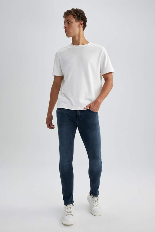 Узкие джинсовые брюки комфортного кроя с нормальной талией и узкими штанинами - Defacto фото 3