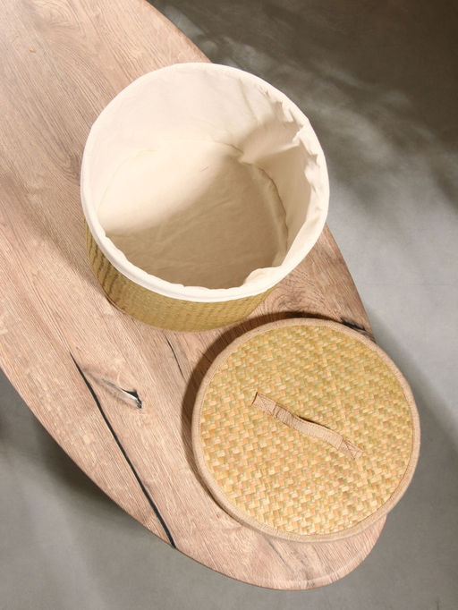 Корзина для белья с крышкой и тканевым подкладом, 303030 см, ротанг - Simaland фото 5