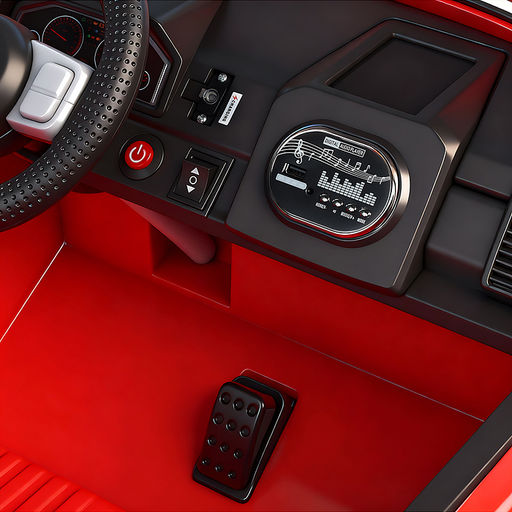 Электромобиль "Мощность скорости" на аккумуляторе, с р/у управлением, в коробке (красный)