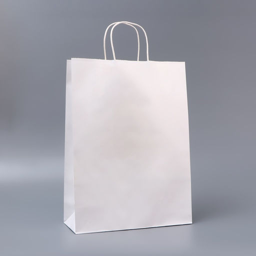 Цена за 12 шт. Пакет белый без печати, круглая ручка, 31×12×42 см, 120 г