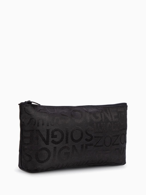 Цена за 2 шт. Косметичка-пенал на молнии, маленькая, с буквами, чёрная