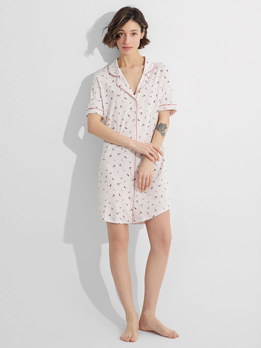 Сорочка ночная женская розовая с цветочным принтом - Mark formelle фото 4