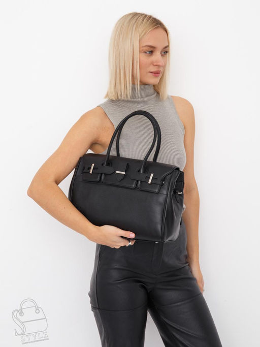 Сумка женская кожаная 1081M black Polina&Eiterou