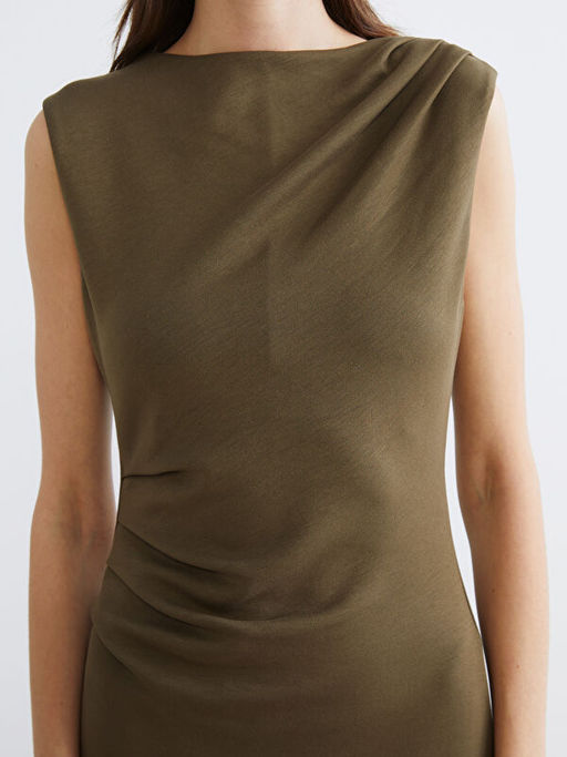 Bisiklet Yaka B?zg?l? Elbise