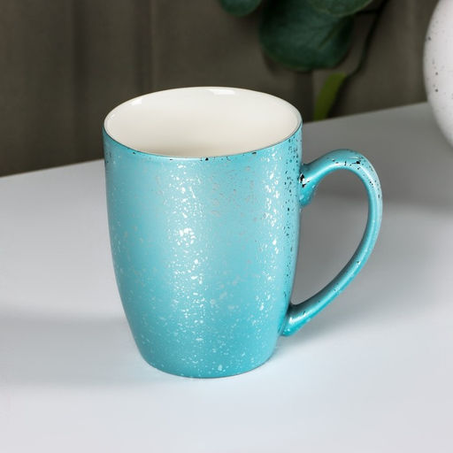 Кружка Доляна Блеск, 350 мл, керамика, голубая
