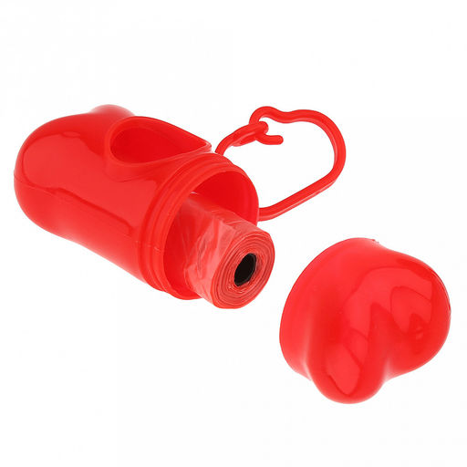 Диспенсер с пакетами для уборки за собакой Кость 8х4,3х3,5см, пластик, с карабином, пакет ПП 30,5х21,5см 2 рулона по 15шт, цвета микс (синий, розовый, красный), в пакете, Pet garbage bag (Китай) - Pet toys фото 4